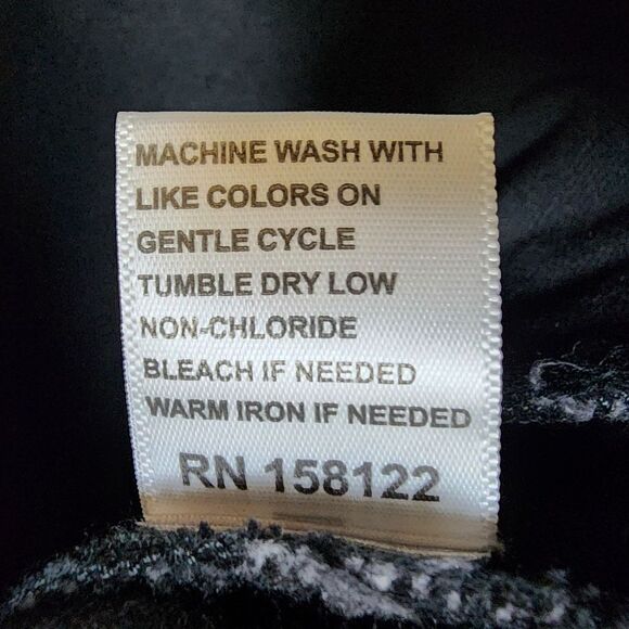 APNY Denim Jacket Women S Black Cotton Blend Graffiti Frayed Button Distressed - Picture 15 of 15